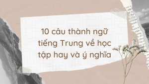 10 câu thành ngữ tiếng Trung về học tập