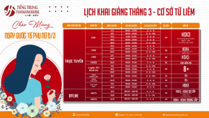 Lịch học tiếng Trung ở Từ Liêm
